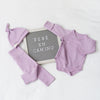 [mm-color:Lavanda] Set Bienvenido a Casa en color Amarillo Bebé - set de regalo para bebe