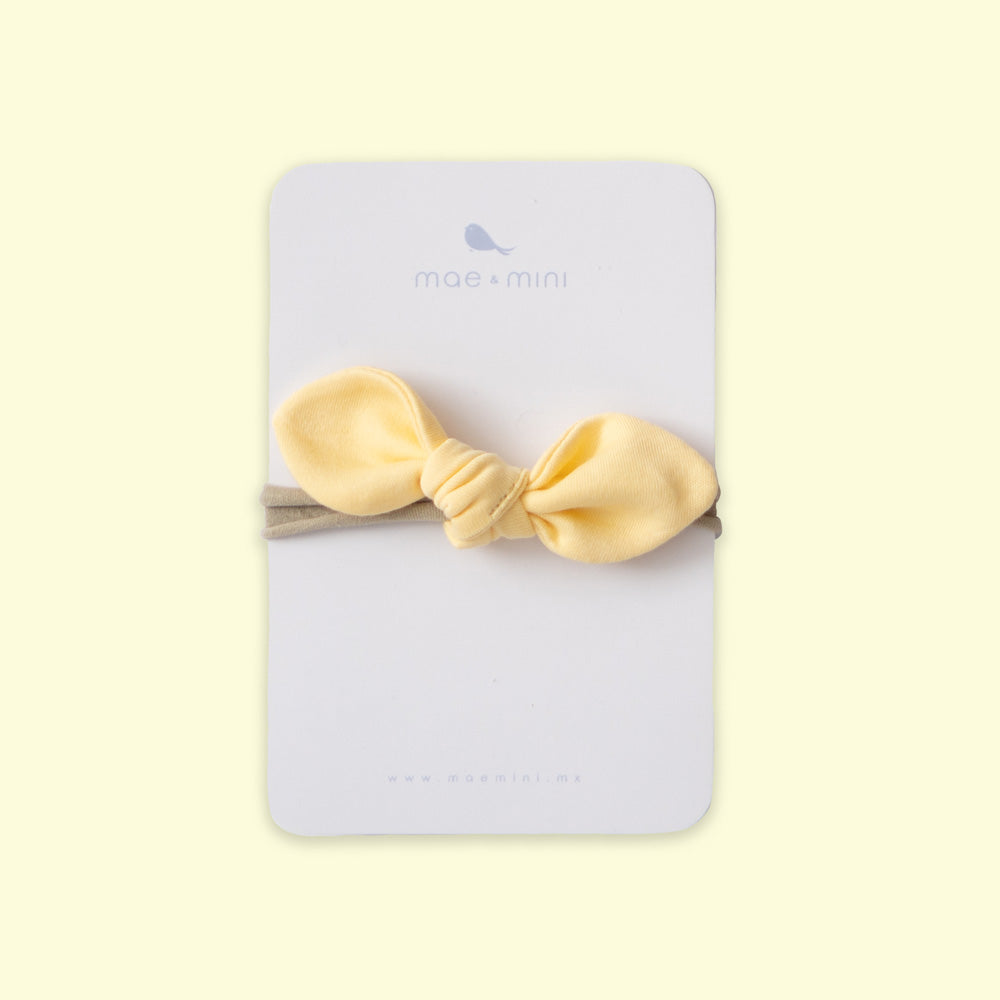 Mini Moñito Amarillo Bebe - algodon pima certificado GOTS