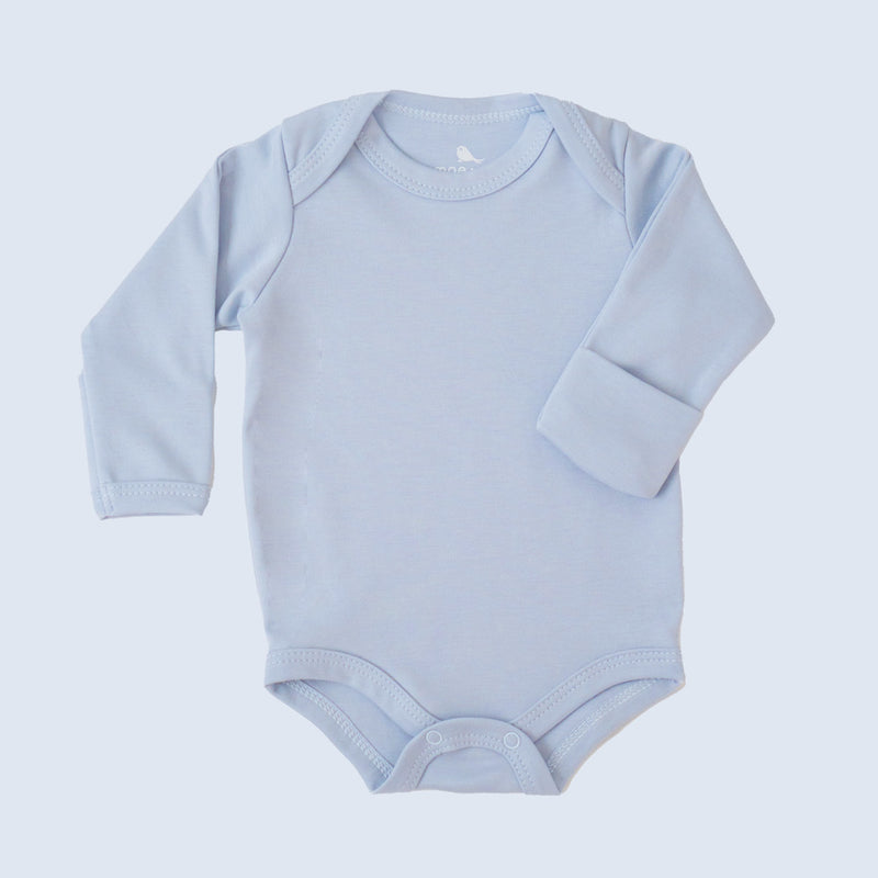Pañalero Manga Larga en Azul Cielo - ropa organica para bebe