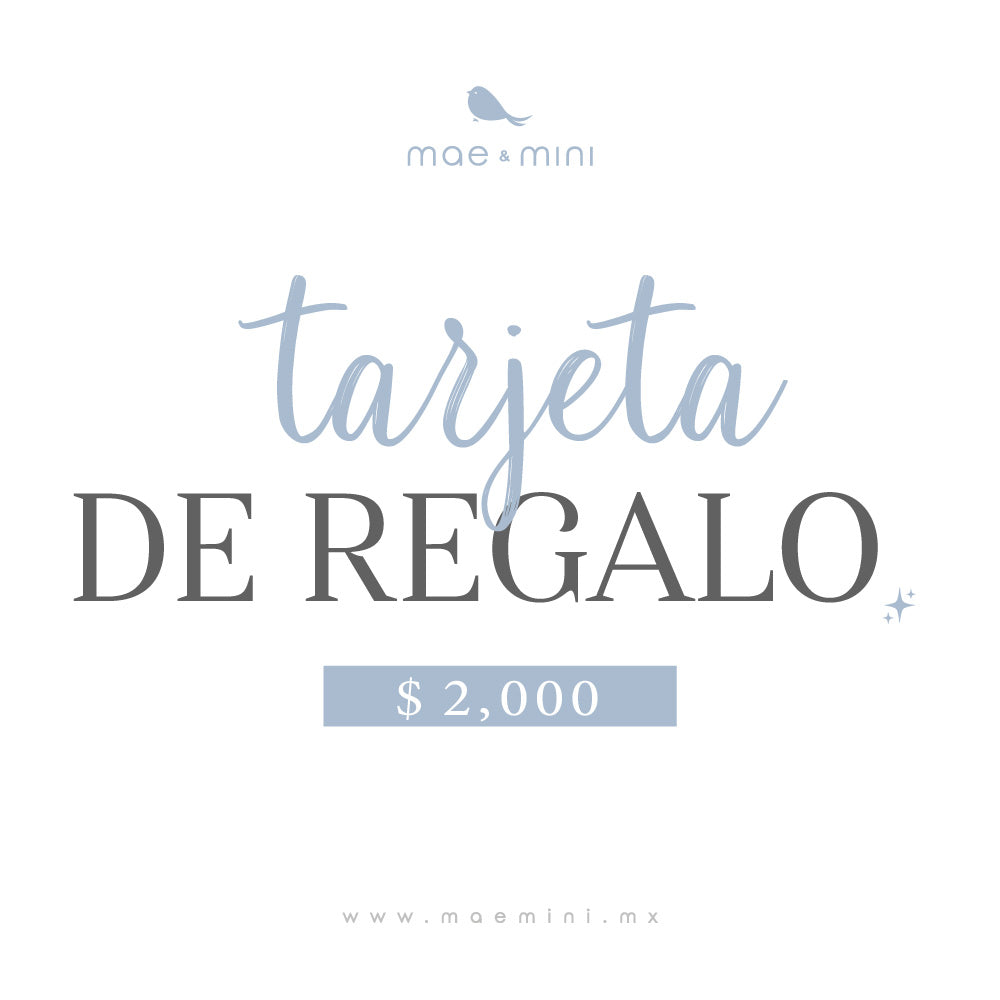 Tarjeta de Regalo en $2,000.00 - algodon pima certificado GOTS