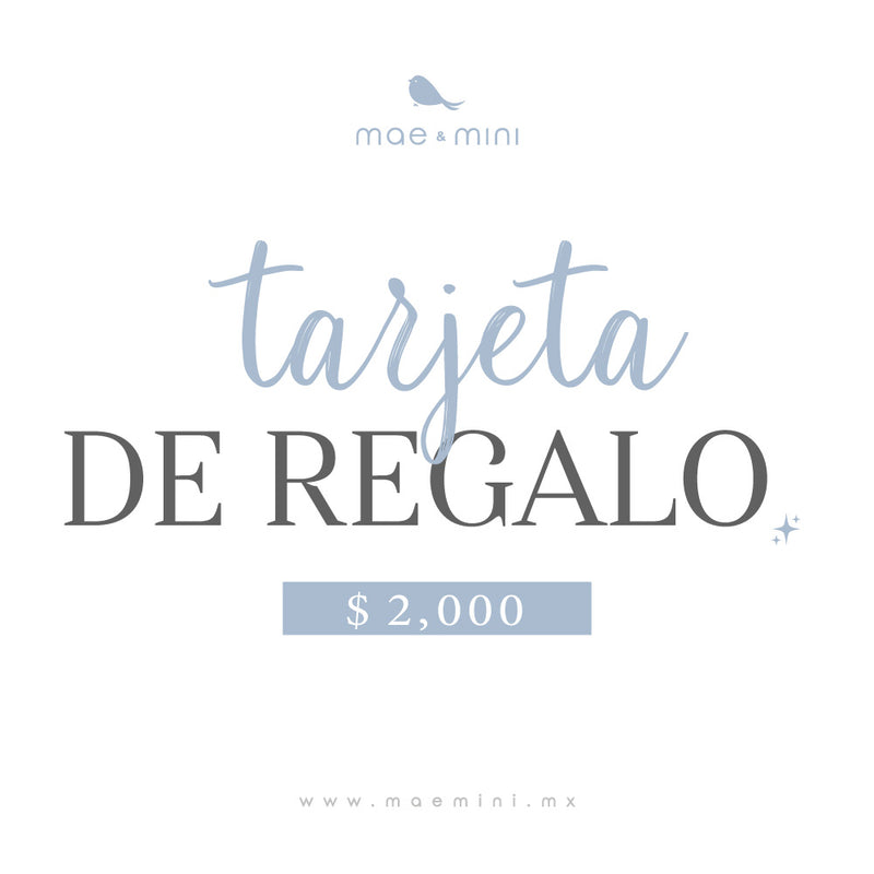 Tarjeta de Regalo en $2,000.00 - algodon pima certificado GOTS